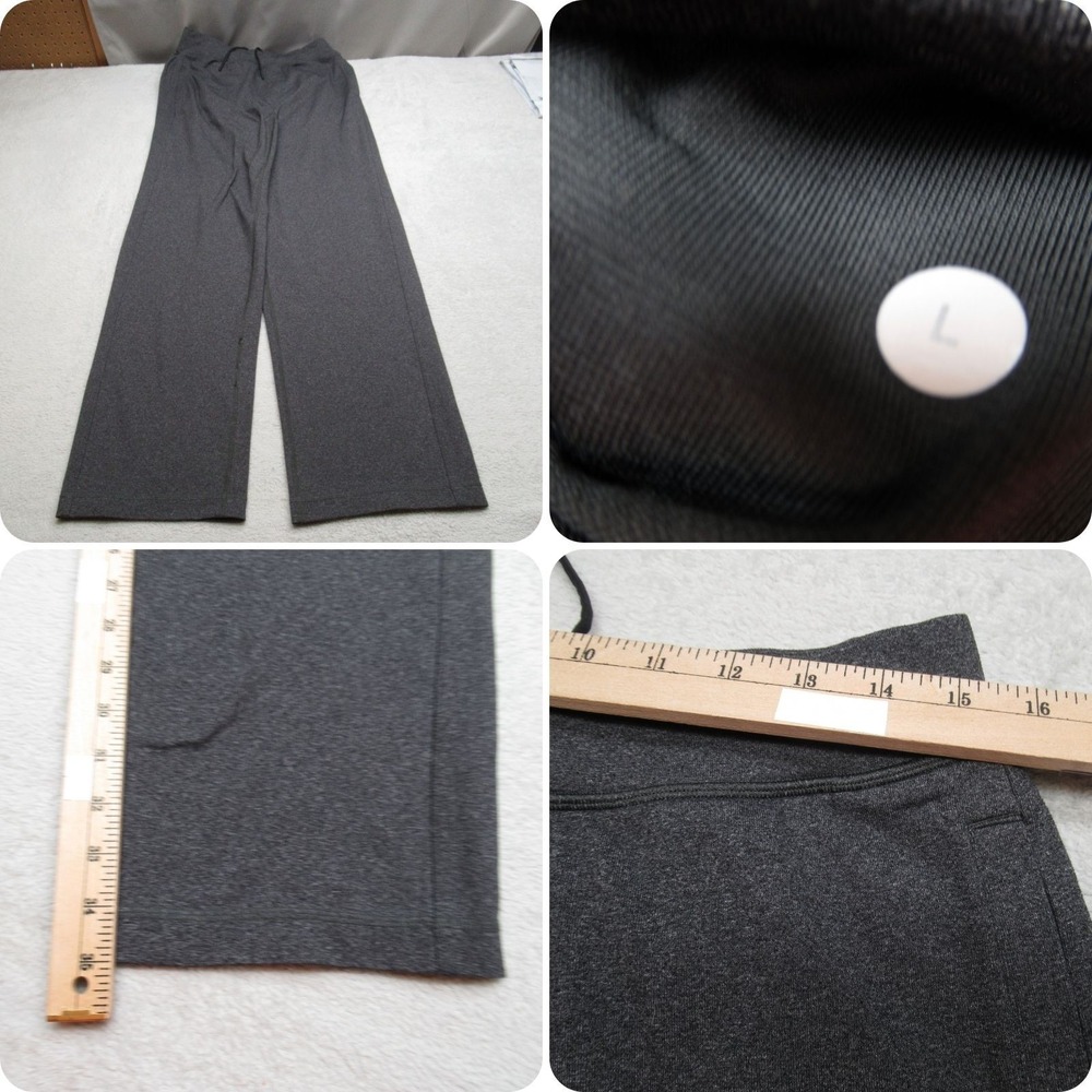 Lululemon Pant Mens Large Gray Pocket Straight Drawstring License to Train 30x35